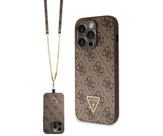 Guess GUHCP14LP4TDSCPW Apple iPhone 14 Pro 6.1″ rudos spalvos kietas dėklas Crossbody 4G Metal Logo