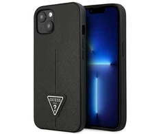 Dėklas GUESS GUHCP14MPSATLK IPHONE 14 PLUS / 15 PLUS 6.7 "Juodas / Juodas HARDCASE SAFFIANOTRIANGLE LOGO
