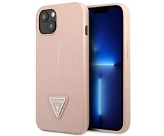 Dėklas GUESS GUHCP14MPSATLP IPHONE 14 PLUS / 15 PLUS 6.7 "Rožinis / Rožinis HARDCASE SAFFIANOTRIANGLE LOGO