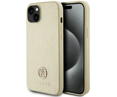 Guess dėklas, skirtas iPhone 15 Plus 6.7GUHCP15MPS4DGPD auksinis kietas dėklas , skirtas Strass Metal Logo