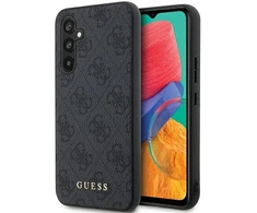Guess GUHCS23FEG4GFGR S23 FE S711 pilkas kietas dėklas 4G Metal Gold Logo