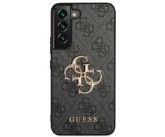 Guess GUHCS23S4GMGGR S23 S911 pilkos/pilkos spalvos deklas 4G su dideliu metaliniu logotipu