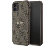 Dėklas GUESS GUHMN61G4GFRW IPHONE 11 6.1 " / XR BROWN / BROWN HARDCASE 4G COLLECTION LEATHER METAL LOGO MAGSAFE
