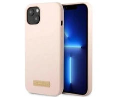 Guess GUHMP13SSBPLP Apple iPhone 13 mini 5,4″ rožinės spalvos kietas dėklas Silicone Logo Plate MagSafe