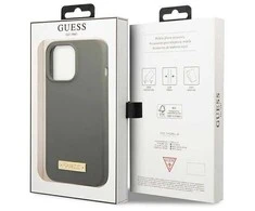 Guess GUHMP13XSPLG iPhone 13 Pro Max 6.7 pilkas/pilkas deklas Silikoninis logotipas MagSafe plokštelė
