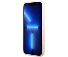 Guess GUHMP13XSPLP iPhone 13 Pro Max 6.7 rožinės/rožinės spalvos deklas Silikono logotipas MagSafe plokštelė