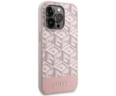 Guess GUHMP14LHGCFSEP iPhone 14 Pro 6.1 rožinės/rožinės spalvos deklas GCube Stripes MagSafe