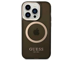 Guess GUHMP14LHTCMK iPhone 14 Pro 6.1 juodos/juodos spalvos deklas Gold Outline Translucent MagSafe