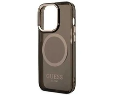 Guess GUHMP14LHTCMK iPhone 14 Pro 6.1 juodos/juodos spalvos deklas Gold Outline Translucent MagSafe