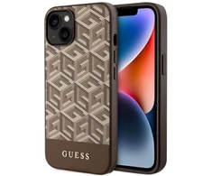 Guess GUHMP14MHGCFSEW Apple iPhone 14 Plus / 15 Plus 6.7″ rudos spalvos kietas dėklas GCube Stripes MagSafe