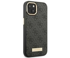 Guess GUHMP14MU4GPRK iPhone 14 Plus 6.7 juodas / juodas deklas 4G Logo Plate MagSafe