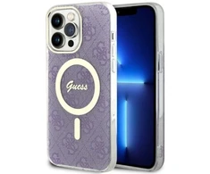 Guess GUHMP14XH4STU Apple iPhone 14 Pro Max 6.7″ violetinės spalvos kietas dėklas 4G MagSafe