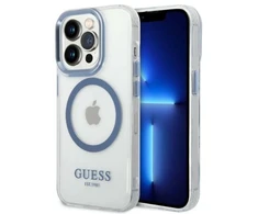 Guess GUHMP14XHTRMB Apple iPhone 14 Pro Max6.7″ mėlynas kietas dėklas Metal Outline Magsafe