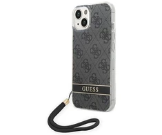 Dėklas Guess GUOHCP14MH4STK Apple iPhone 14 Plus / 15 Plus 6.7″ juodos spalvos hardcase 4G Print Strap