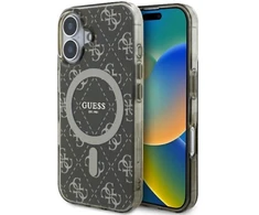 Guess GUHMP16SH4DTEW Apple iPhone 16 6.1″rudos spalvos kietas dėklas IML 4G Background MagSafe