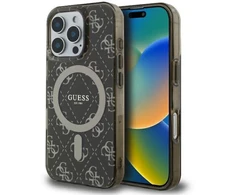 Guess GUHMP16LH4DTEW Apple iPhone 16 Pro 6.3″ rudos spalvos kietas dėklas IML 4G Background MagSafe
