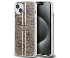 Guess GUHCP15MH4PSEGW Apple iPhone 15 Plus /14 Plus 6.7″ rudos spalvos kietas dėklas IML 4G Gold Stripe