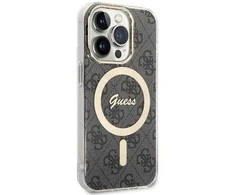 Guess IML 4G MagSafe dėklas iPhone 15 Pro - juodas