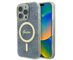 Guess GUHMP16LH4STB Apple iPhone 16 Pro 6.3″ mėlynas kietas dėklas IML 4G MagSafe