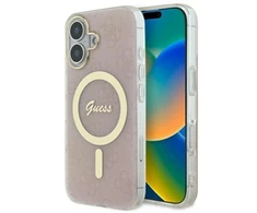 Guess GUHMP16MH4STP Apple iPhone 16 Plus 6.7″ rožinės spalvos kietas dėklas IML 4G MagSafe