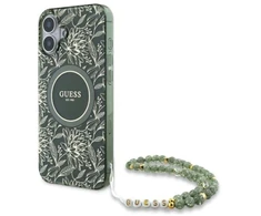 Guess GUHMP16SHCPOFPA Apple iPhone 16 6.1″ žalias kietas dėklas IML Flowers Allover Electro With Pearl St