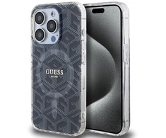 Dėklas GUESS GUHMP15LHGCUSTGK IPHONE 15 PRO 6.1 "Juodas/Juodas HARDCASE IML GCUBE MAGSAFE