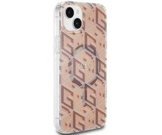 Guess IML GCube MagSafe dėklas iPhone 15 / 14 / 13 - rudas