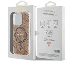 Guess IML GCube MagSafe dėklas iPhone 15 Pro Max - rudas