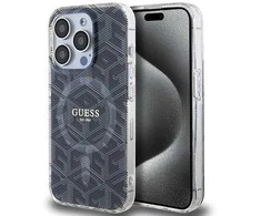 Guess IML GCube MagSafe dėklas iPhone 15 Pro - juodas