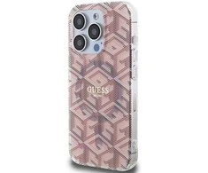 Guess IML GCube MagSafe dėklas iPhone 15 Pro Max - rožinis