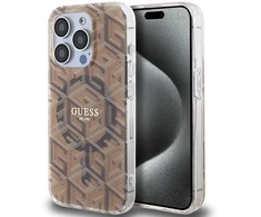 Dėklas GUESS GUHMP15LHGCUSTGW IPHONE 15 PRO 6.1 "RUDAS / RUDAS KIETAS DĖLIS IML GCUBE MAGSAFE