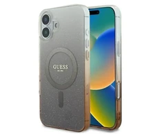 Guess IML Glitter Gradient MagSafe Apple iPhone 16 Case – dėklas telefonui rudos spalvos