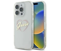 Guess GUHCP16LHCHGSPT Apple iPhone 16 Pro 6.3″ skaidrus kietas dėklas IML Heart