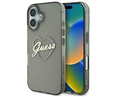 Guess GUHCP16MHCHGSPK Apple iPhone 16 Plus6.7″ juodos spalvos kietas dėklas IML Heart