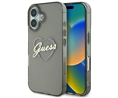 Guess GUHCP16SHCHGSPK Apple iPhone 16 6.1″ juodos spalvos kietas dėklas IML Heart
