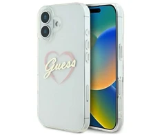 Guess GUHCP16SHCHGSPT Apple iPhone 16 6.1″ skaidrus kietas dėklas IML Heart