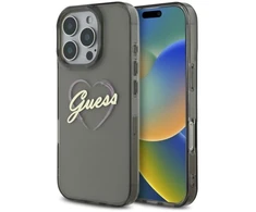 Guess GUHCP16XHCHGSPK Apple iPhone 16 Pro Max 6.9″ juodos spalvos kietas dėklas IML Heart