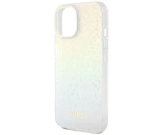 Guess GUHCP14SHDECMI iPhone 14 / 15 / 13 6.1" kietas dėklas IML Faceted Mirror Disco Iridesc