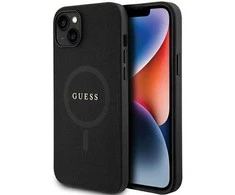 Guess iPhone 15 Plus 6,7 juodos/juodos spalvos deklas Saffiano MagSafe
