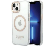 Guess dėklas, skirtas iPhone 15 Plus 6,7 GUHMP15MHTRMD auksinis HC Magsafe Metal Outline