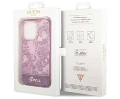 Dėklas Guess Porcelain Collection kolekcija iPhone 14 Pro Max - fuksjė