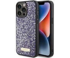Guess Rhinestone Metal Logo dėklas, skirtas iPhone 15 Pro Max - rožinis