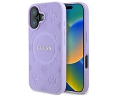 Guess GUHMP16MPSAPSMEU Apple iPhone 16 Plus 6.7″ violetinės spalvos kietas dėklas Saffiano Peony Classic Logo