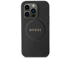 Dėklas Guess Saffiano MagSafe saugiklis iPhone 11 / Xr - juodos spalvos