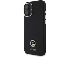 Guess Silicone Logo Strass 4G“ dėklas iPhone 16“ - juodos spalvos
