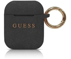 Guess Silikoninis dėklas AirPods 1/2 - Juodas