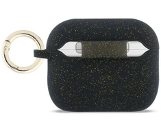 Guess Silikoninis dėklas su blizgučių žiedu, skirtas AirPods Pro 3 - Juodas