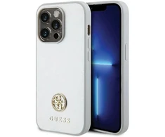 Guess GUHCP15LPS4DGPS Apple iPhone 15 Pro 6.1″ sidabrinis kietas dėklas Strass Metal Logo