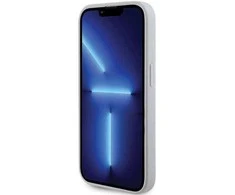 Guess Strass metalinis dėklas su logotipu iPhone 15 Pro - sidabrinis