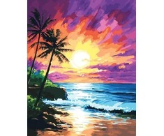 Gyvybingas paplūdimys — tapyba pagal skaičius 40 × 50 cm